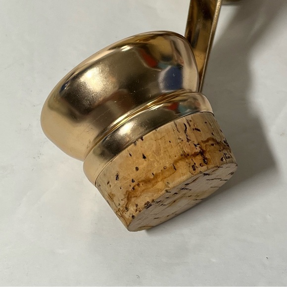 Vtg Mid-Century INLAND Glass Carafe‎ & Warmer 22k Gold Trim Coffee Pot Cork Lid - Picture 8 of 13